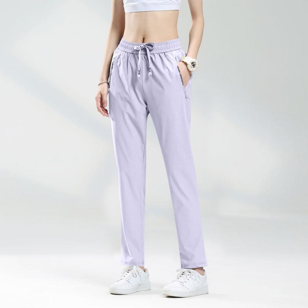 Women's Fashionable Quick-dry Leggings-style Solid-color Sports Trousers