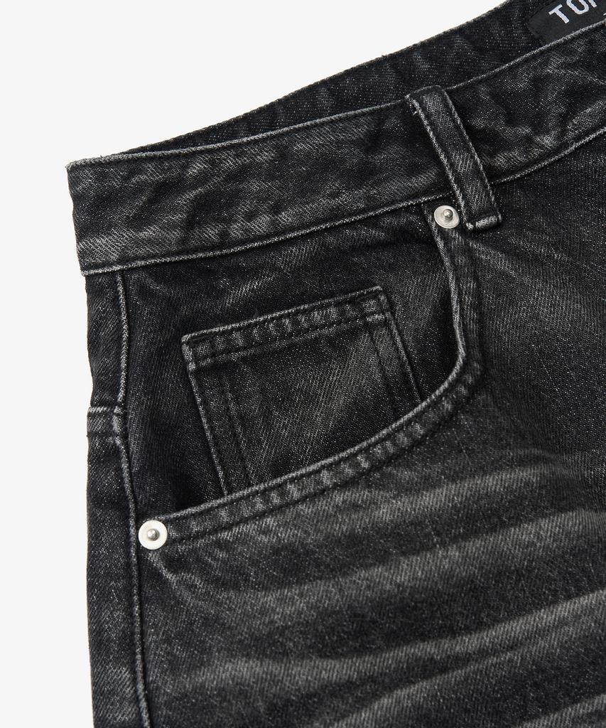 TOFFEE Washed Bermuda Denim Pants (Grey)