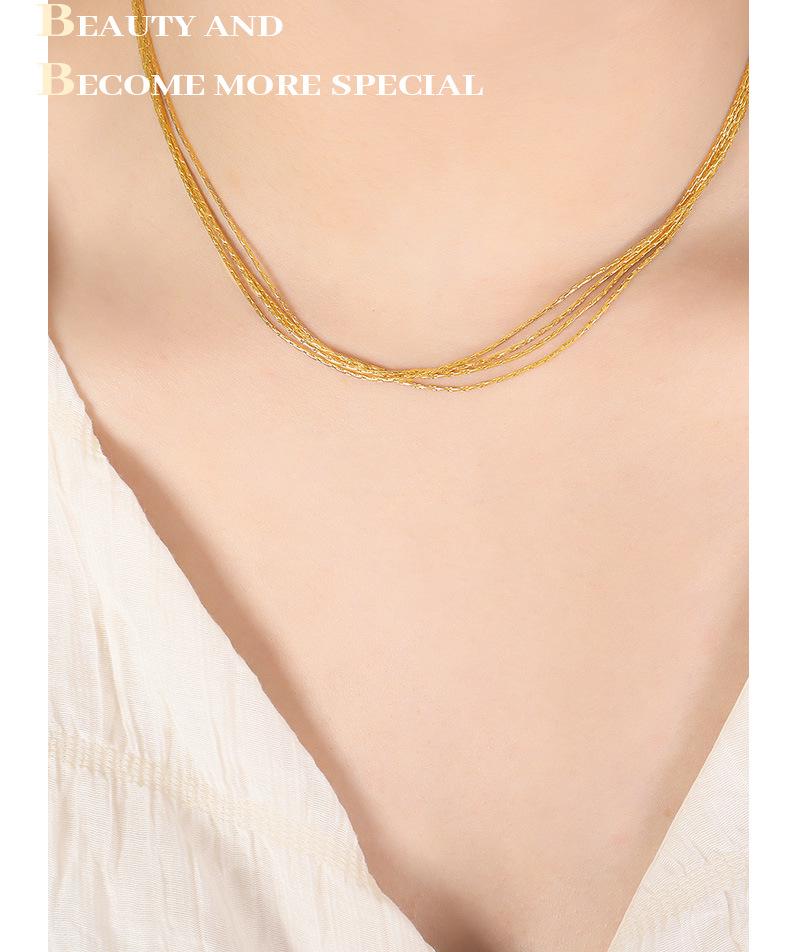 Gold-Plated Double Layer Clavicle Necklace - Fade-Resistant, Personalized Design