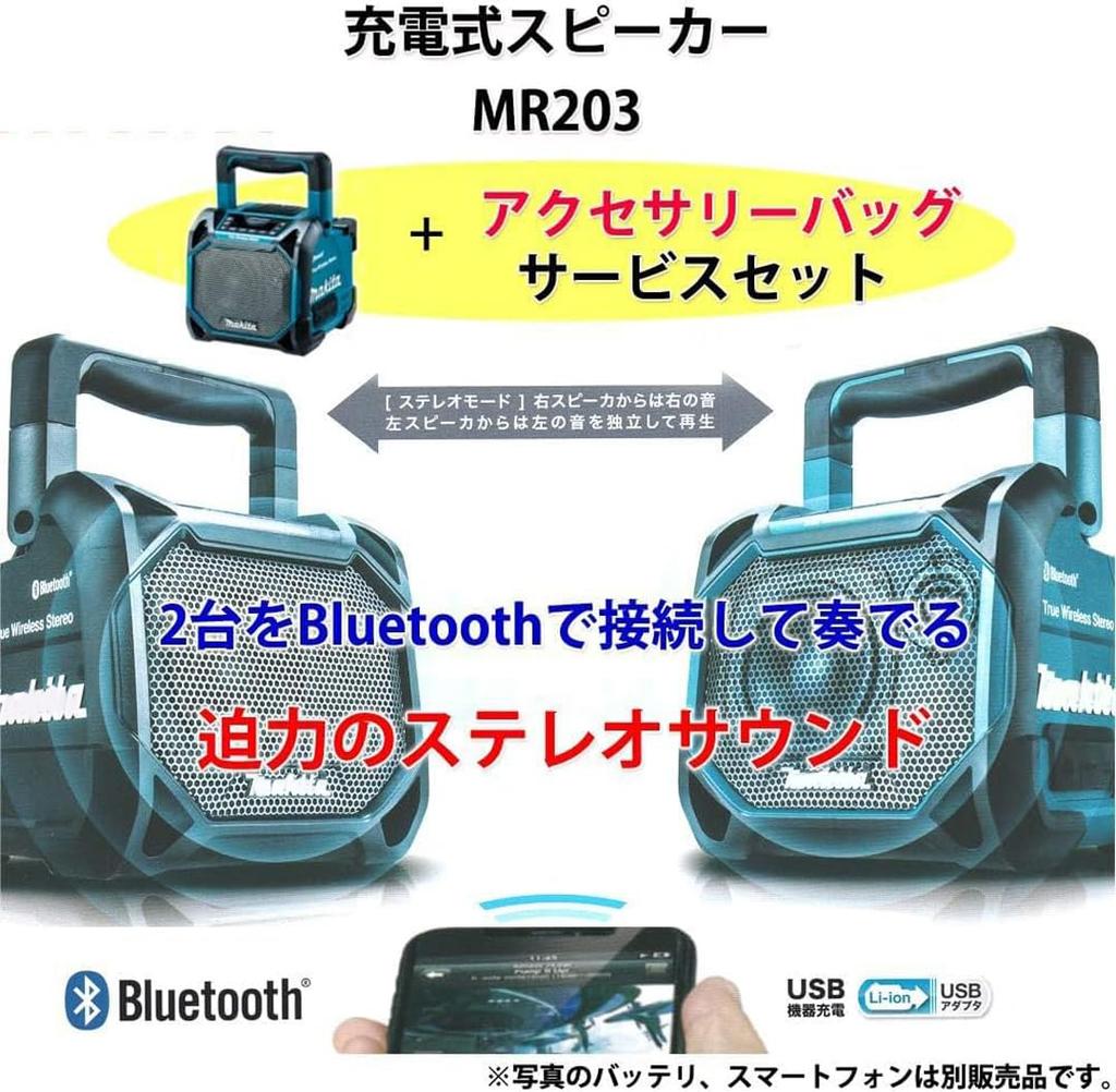 Makita rechargeable speaker MR203 body battery and charger sold separately SHIBASHO Accessory Bag 18V/14.4V/10.8V/100V (main only) (Shibasho Service)