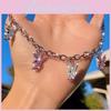 Chic Hip Hop Style Stainless Steel Rabbit Necklace With Dazzling Rhinestones
