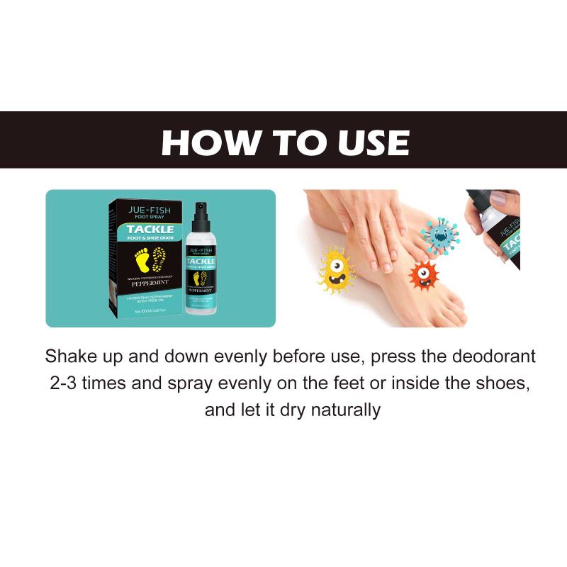 Jue-Fish Foot Care Spray Nourish Feet Clean Odor Foot Sweat Peeling Removal Daily Foot Care Spray
