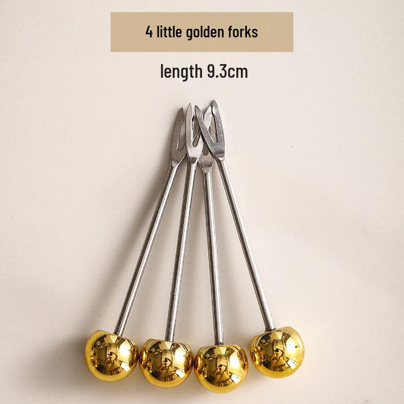 Zestaw widelczyków do owoców ze stali nierdzewnej dla dzieci - Wykałaczki deserowe ze słoiczkiem do przechowywania