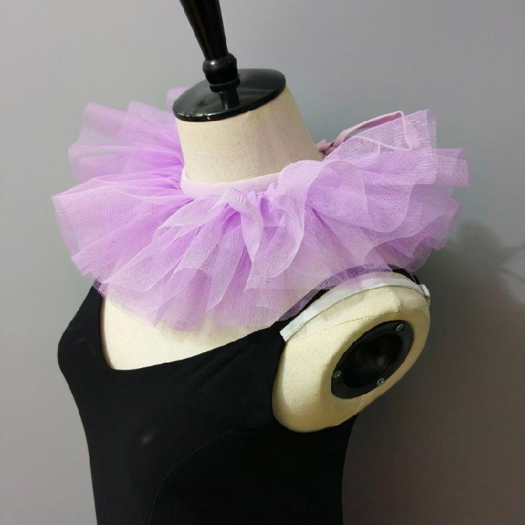 Victoriaanse Stijlen Afneembare Gaas Nepkraag voor Peuter Meisje 3 Lagen Tule Nekkraag Sjaal Capes Clown Cosplay Choker