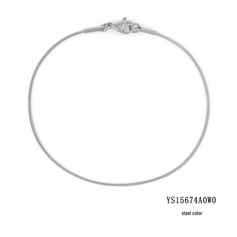 Guldpläterat armband med ormlänk i rostfritt stål för män och kvinnor - Japansk och koreansk stil, trendig och enkel design