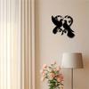 Lovebirds Metal Wall Art Silhouette Romantic Black Decor Plaque Sign for Bedroom Living Room Wedding Backdrop