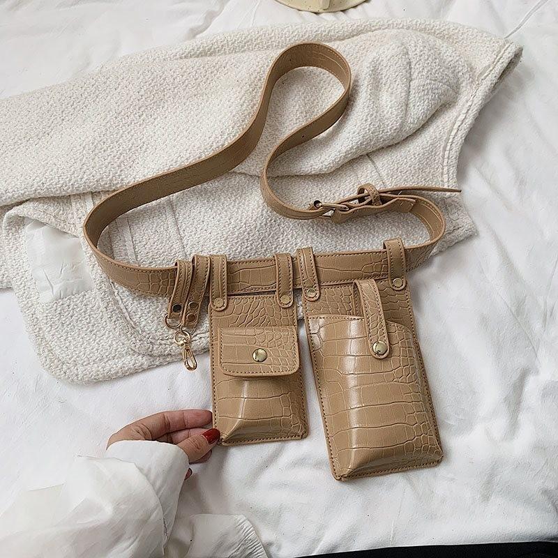 

Elegant Unisex Crocodile Texture Crossbody Bag Small Size Ideal For Casual Occasions хакі