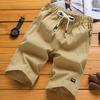 Men's Cotton Linen Shorts Beach Pants Male Summer Breathable Solid Color Trousers Fitness Streetwear
