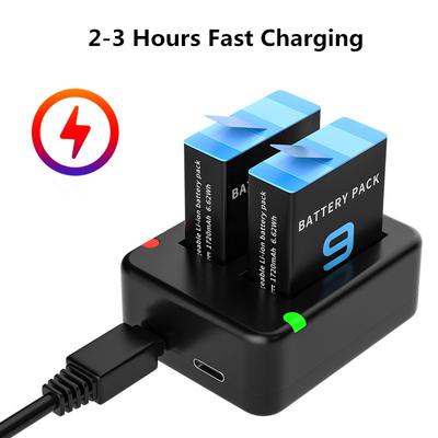 Dual Battery Charger For GoPro 9 10 11 Battery Charger LED Light Charging 2Ways for GoPro Hero 10 11 Action Camera Accessories