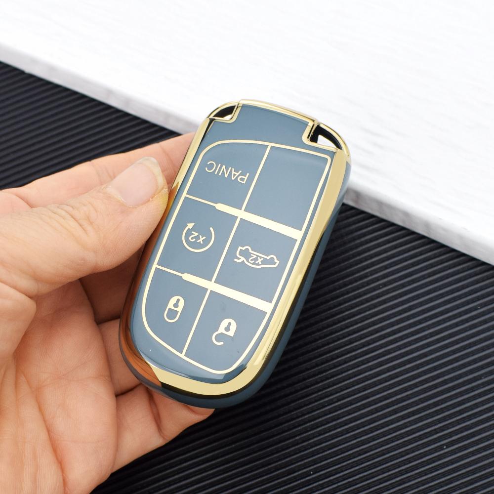 5 Buttons TPU Car Smart Key Case Cover For Jeep Renegade Frand Cherokee Dodge Journey Charger Chrysler 200 300 300 Shell Fob