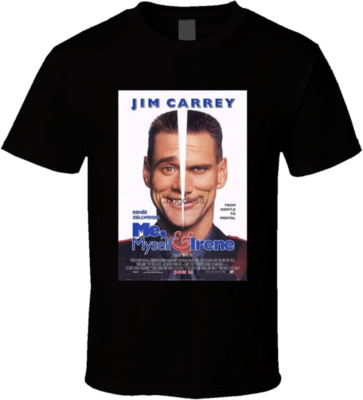Me Myself Irene Cool 21st Century Comedy Movie Poster Fan T Shirt S чёрный