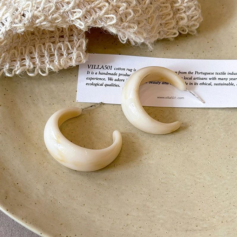 Silbernadel Leopard Harz Geo Runde Ohrringe, Retro Myer Stil, Nischen Design für Frauen