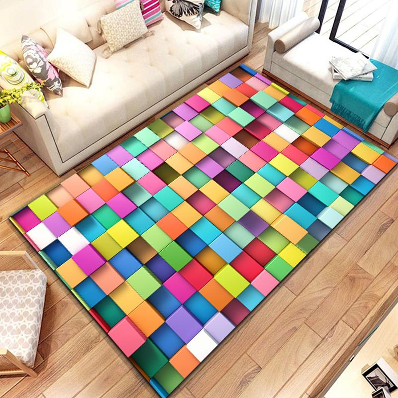 15 Sizes 3d DropSum Colours Pattern Rug for Living Room Area Carpet Bathroom Mat Creative Doormat Bedroom Mat Home Decor