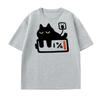 Funny Cat Charging T-shirt for Women Casual T Shirts Short Sleeved Tees Female Tops Summer Streetwear Round Neck Breathable Top