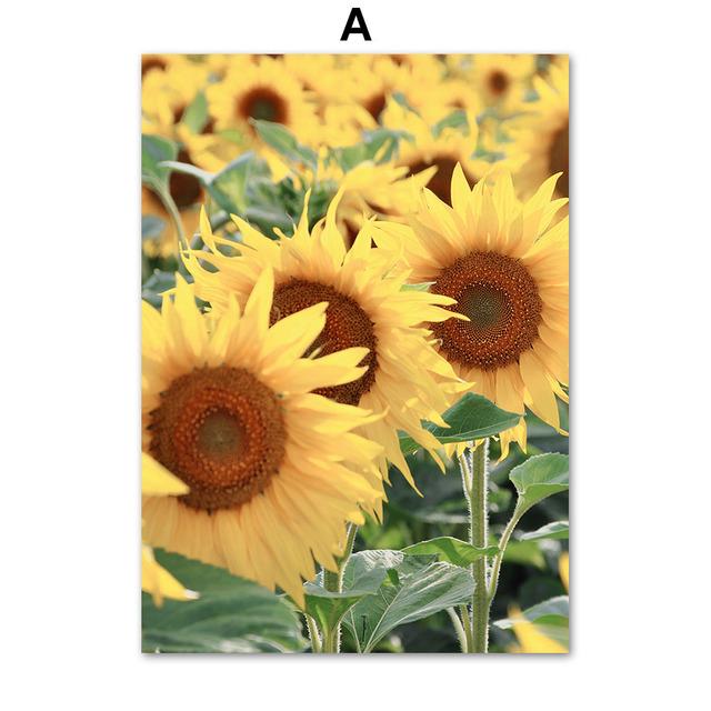 Sunflower Butterfly Mountain Lake Flowers Wall Art Canvas Painting Nordic Posters And Prints Wall Pictures For Living Room Decor