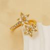 2026 Fashion Diamond Leaf Ring Women's Light Luxury High Sense Niche Design Flower Opening Ring