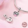Mother Kisses Elegant Beads Copper Love Bead Dangle Pendant Fit Unique Bangle Bracelet Necklace Handmade Jewelry