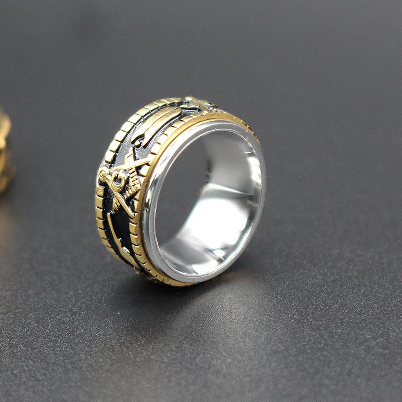 

Кольцо-спиннер из нержавеющей стали для мужчин – Винтажное вращающееся кольцо, Модные панк-украшения 10#