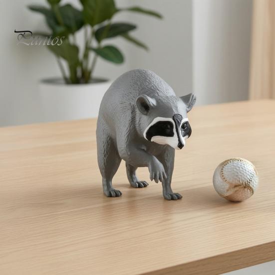 Quirky Table Decorations 3D Printed Racoon Figurine, Cute Raccoon Statue, Funny Desk Buddy, Animal Statue Small Collectible Figure for Home
