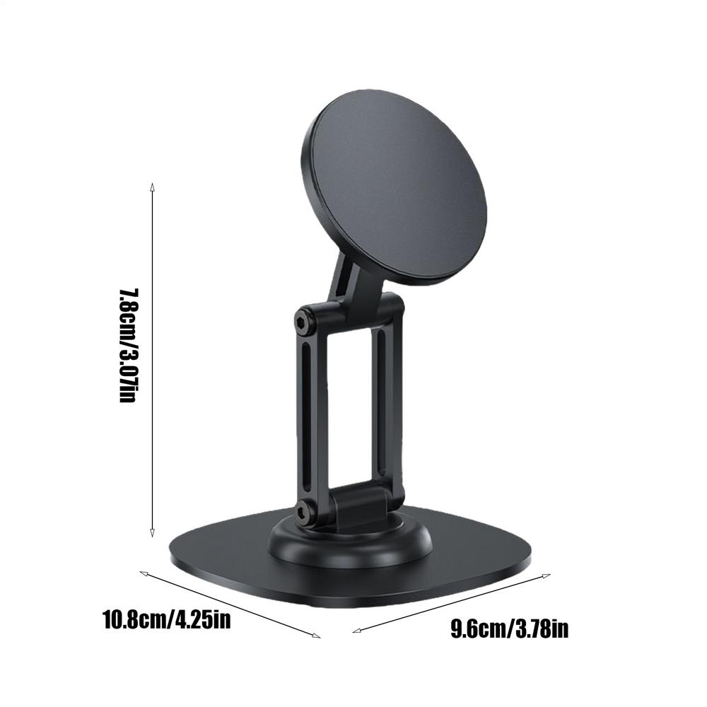 Desk Phone Holder Stand Magnetic Phone Holder Desktop Stand Adjustable Height Foldable Metal Bracket Cradle 360 Degree Rotating