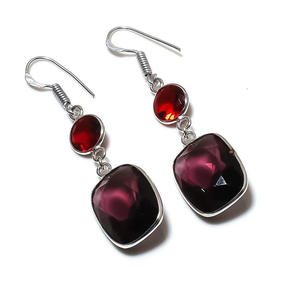 

Серьги из серебра 925 пробы с натуральным аметистом и гранатом 2,13 дюйма k9u34