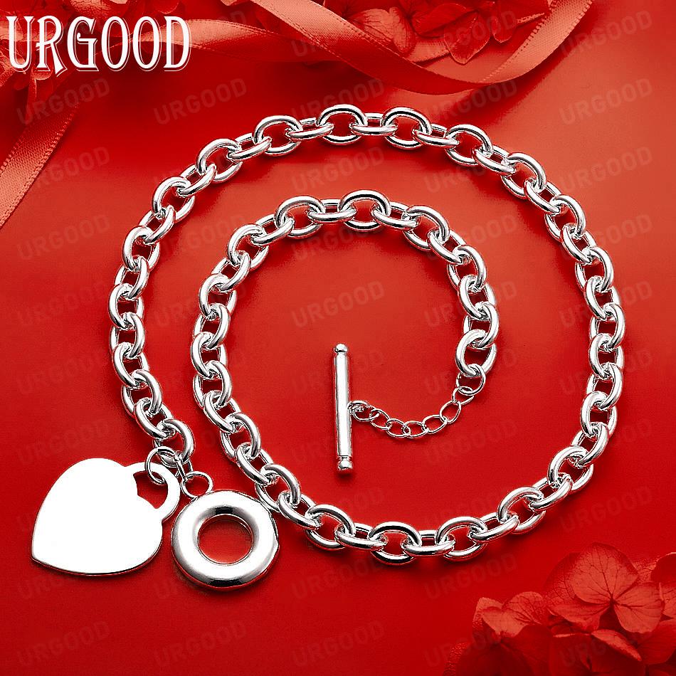925 Sterling Silver Simple Heart Lock Necklace - Banquet Gift Jewelry