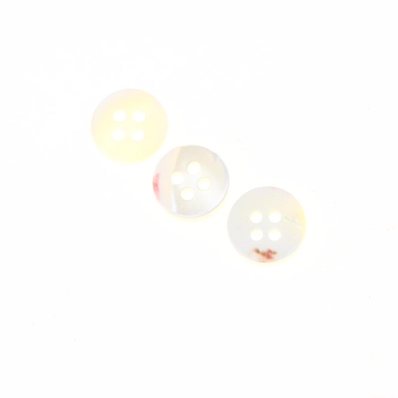 4 Holes Polished Freshwater River Shell Buttons Small Round Thin Edge Durable for Shirts Blouses Handmade Apparel Making