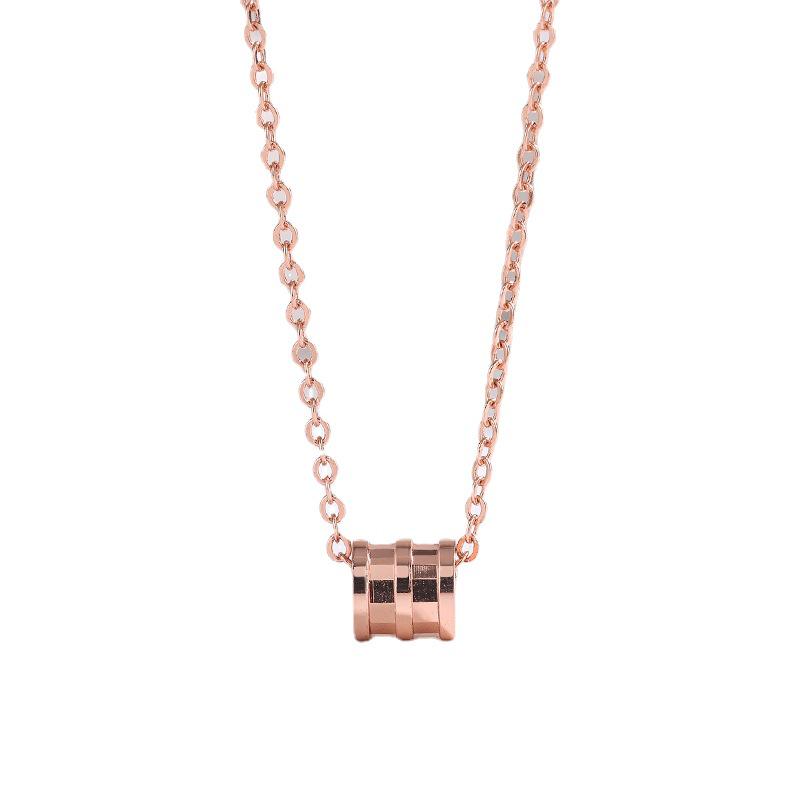 Rose Gold Electroplated Rotating Pendant Necklace - Non-fading Christmas Gift