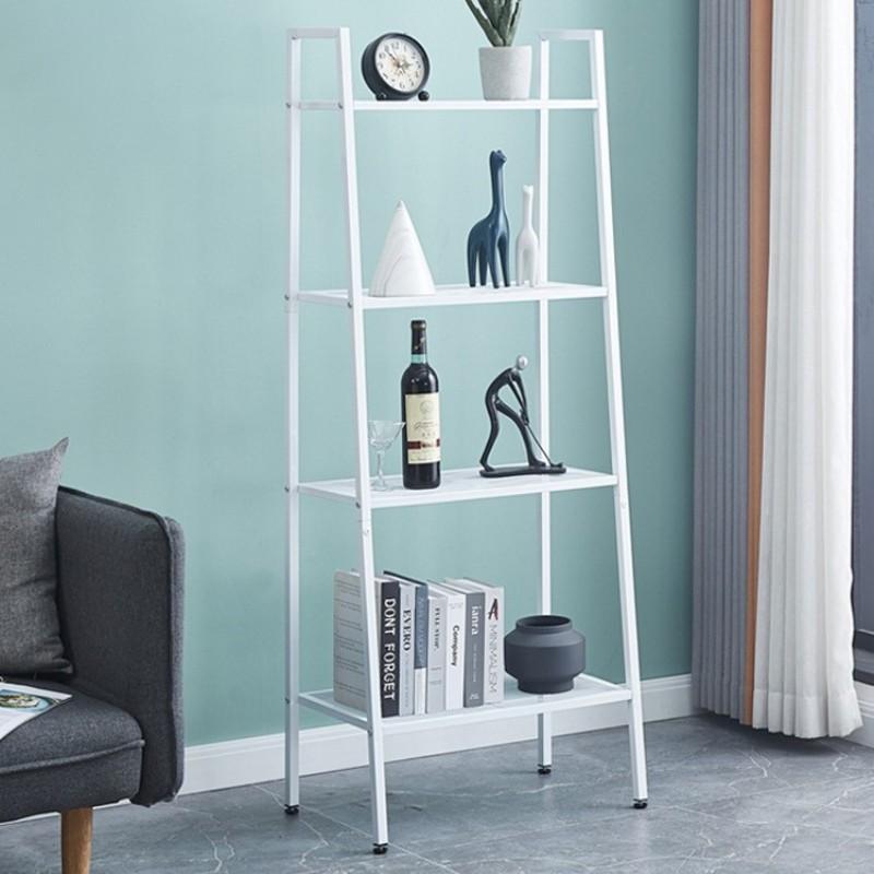 G-H 4-Tier Metal Wrought Iron Floor Rack Nordic Style Display Rack For Living Room/Bedroom/Kitchen/Bathroom/Home Office