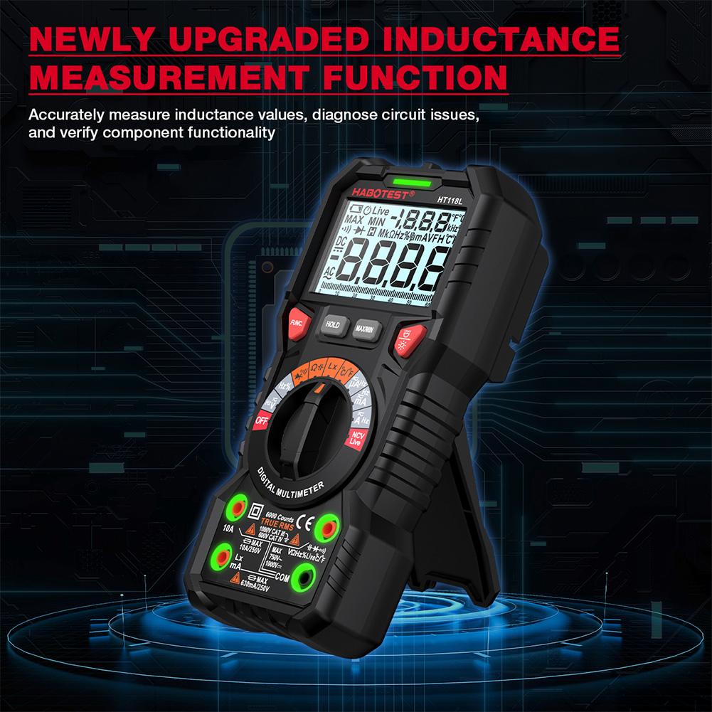 Digital Multimeter 6000 Counts DC/AC Ammeter Voltmeter Non Contact Voltage Detector LCD Voltage Current Tester Electrician Tools