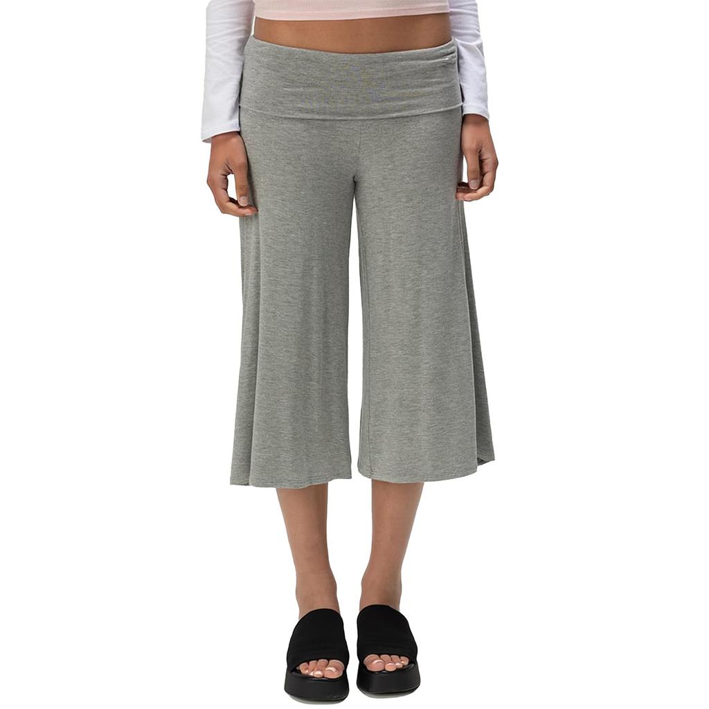 Women's Summer Casual Vacation High-Waisted Wide-Leg Striped -Color Cropped Pants