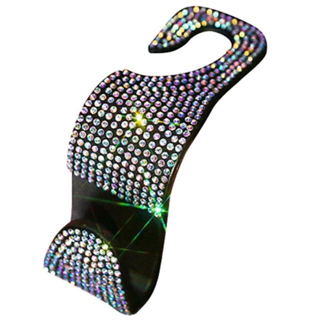 Universal Car Seat Back Hook Rhinestones Hanger Auto Back Universal Headrest Mount Storage Holder Car Interior Accessories