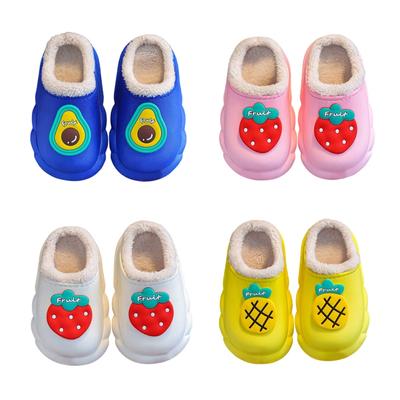 Kinder Hausschuhe Für Zu Hause Cartoon Obst Muster Hausschuhe Winter Warme Wasserdichte Kinder Schuhe Licht Unten Baby Hausschuhe