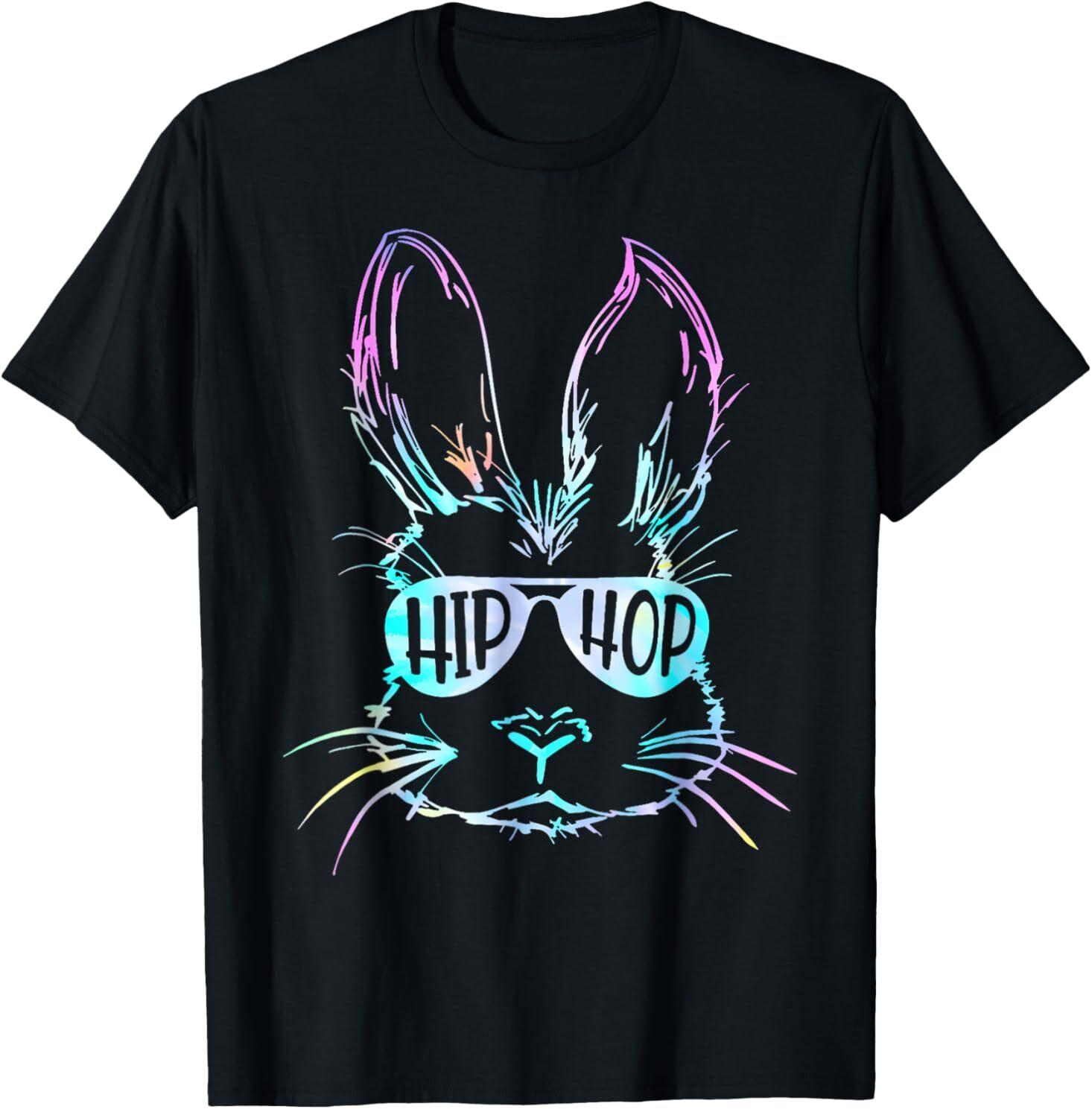 Hip Hop Happy Easter Bunny Face With Sunglasses Men Boy Kids T-Shirt Unisex T-Shirt L
