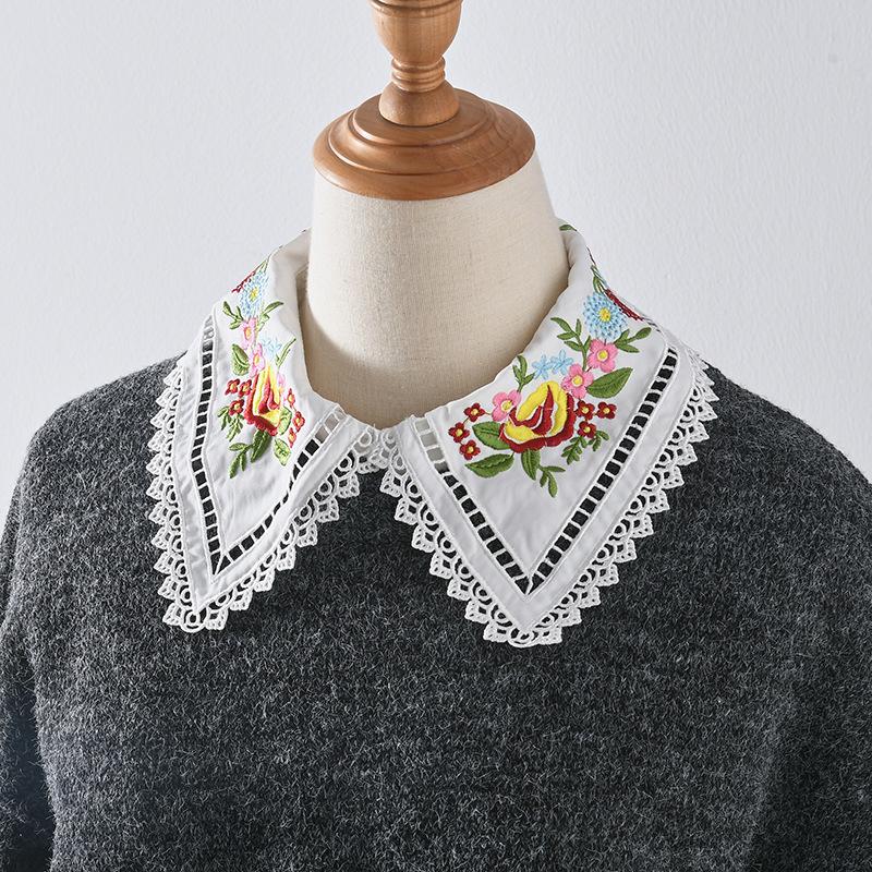 Blumenhemd Abnehmbarer Kragen für Damenhemd Falscher Kragen für Herbst Sweatshirt Bluse Tops Falscher Kragen Fuax Kragen Accessoires