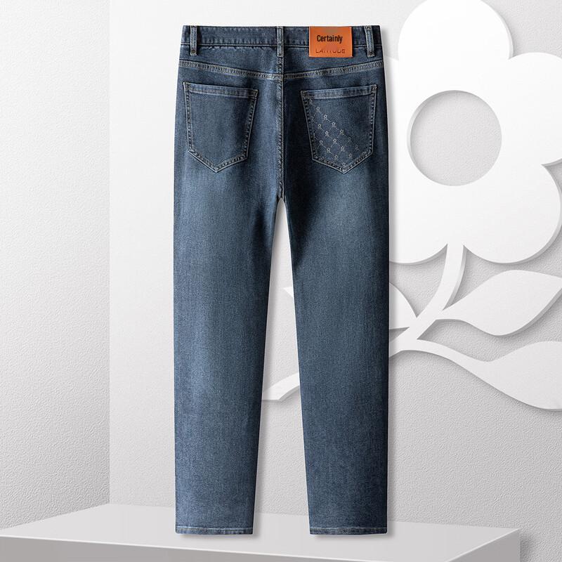 MONTAGUT Men's Washed Casual Straight-Fit Jeans