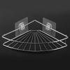 Punch Free Stainless Steel Triangular Storage Shelf Corner Bathroom Shelf Rack Organizer with Adhesive