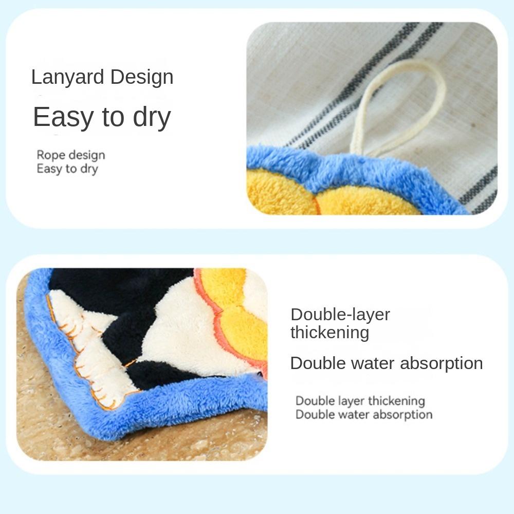 Coral Fleece Hand Towel Cute Cat Washcloth Durable Toilet Handkerchief  Kitchen