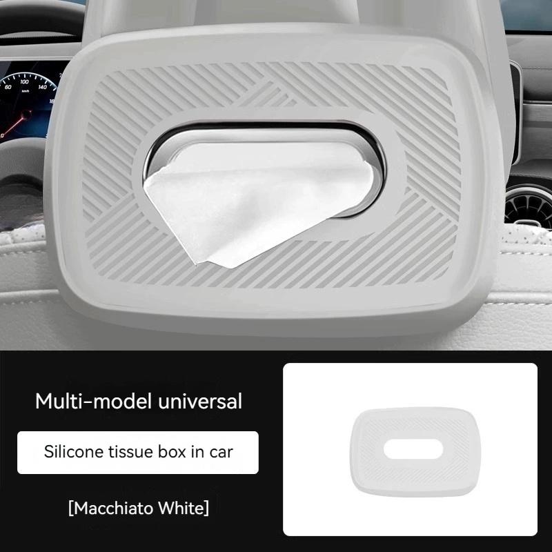 

For BMW 5 3 Series X1 X2 X3 X4 Car Silicone rubber Seat Back Armrest Box Multi-Functional Hanging Tissue Storage Box accessories бежевий