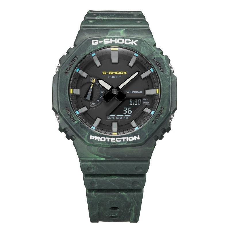Casio G-SHOCK Men's Resin 200M Water Resistant Analog Shock Resistant Quartz Watch GA-2100FR-3A