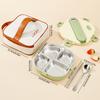WORTHBUY Cute 304 Stainless Steel Divided Lunch Box With Cutlery Heatable Large Capacity Sealed Food Container Set For Student