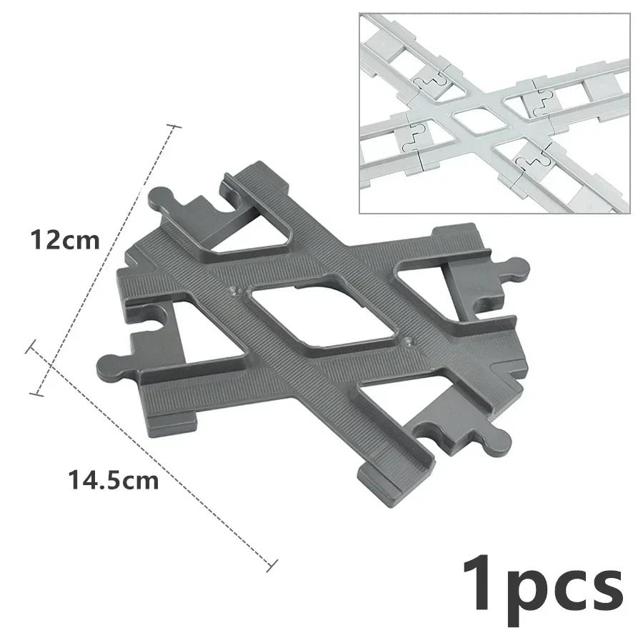 City Train Car Transport Accessorie Straight Curved Uphill Rail Constructing Block Big Dimension Track Railway Brick Compatible Duploes