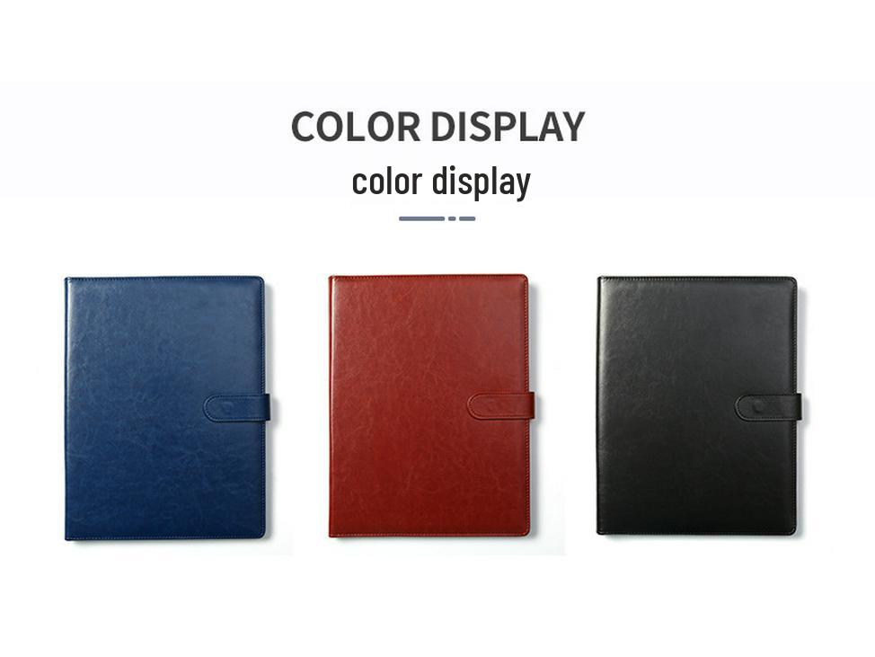 Multifunkční kožená složka A4 s deskami na dokumenty a klipem pro správu dokumentů