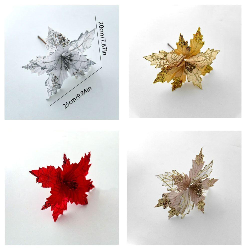 Artificial Fake Flower Colorful Christmas Tree Pendant Christmas Flowers  Navidad