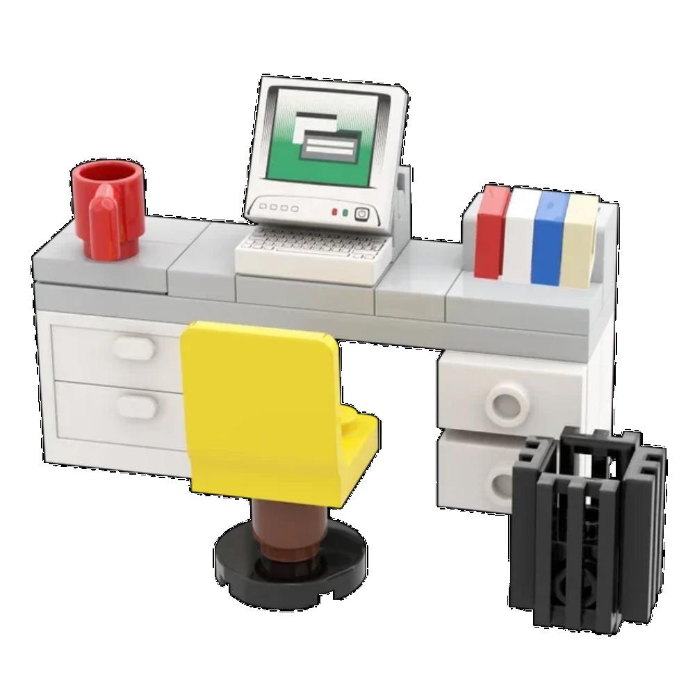 

Комп ютерний кутовий стіл Офіс Класичні будівельні блоки Іграшки Дитяча колекція Сувенірний подарунок Гра-імітація Декорація Хлопчик Дівчинка Місто MOC аеро