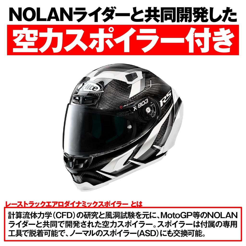 NOLAN Ultra Carbon Motorcycle MOTORMASTER Size L 33006 X-lite X-803RS Full-Face Helmet, (Gray/52), (59-60cm),