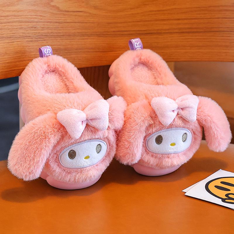 New Autumn/Winter Cartoon Kids' Cotton Slippers - Adorable Non-Slip Parent-Child Home Shoes