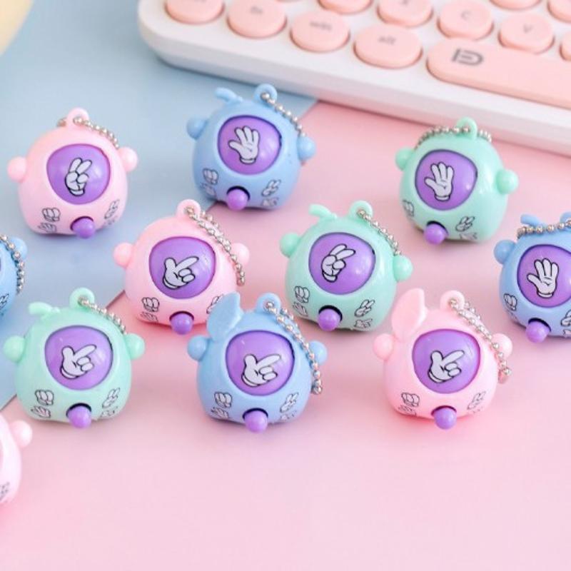 10/20/30/50Pcs Mini Finger Flick Game Toy Rock Paper Scissors Guessing Keychain School Bag Pendant Birthday Party Gift
