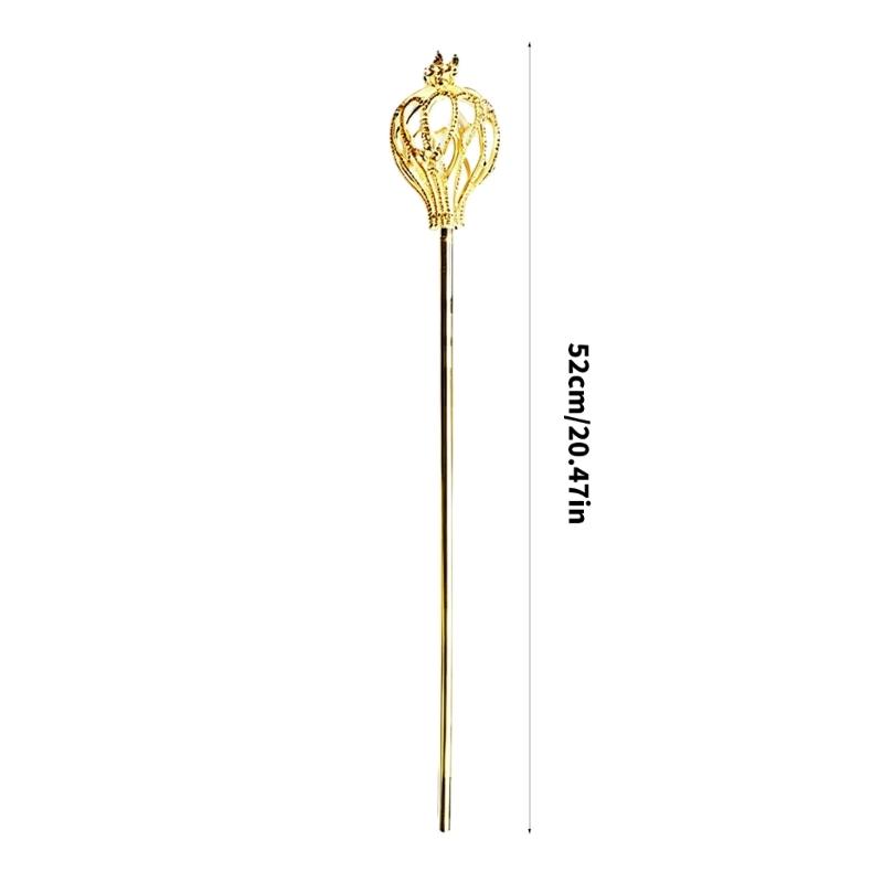 Elegant Gold Cosplay Scepter With Sparkling Rhinestones For Stage Performances And Costume Parties Gathering Dressingup
