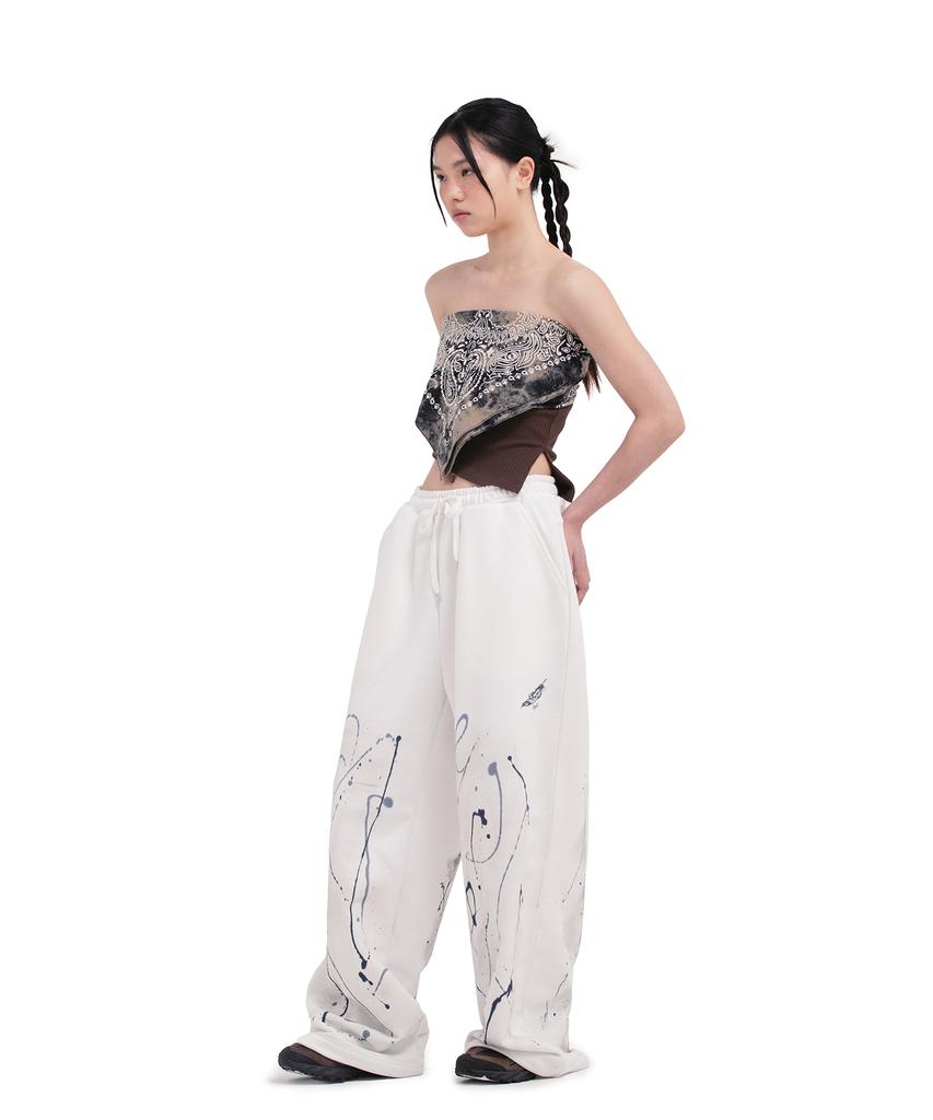 Depeugameoncheu Feather Painting Pants [White]